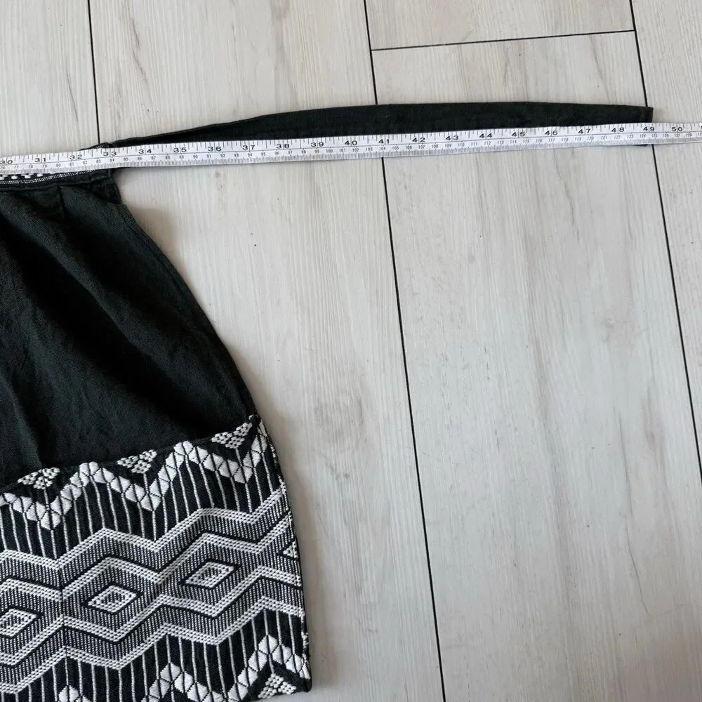 Vintage Mayatex Guatemalan Half Apron Hand Woven Green Cotton W/ Pockets